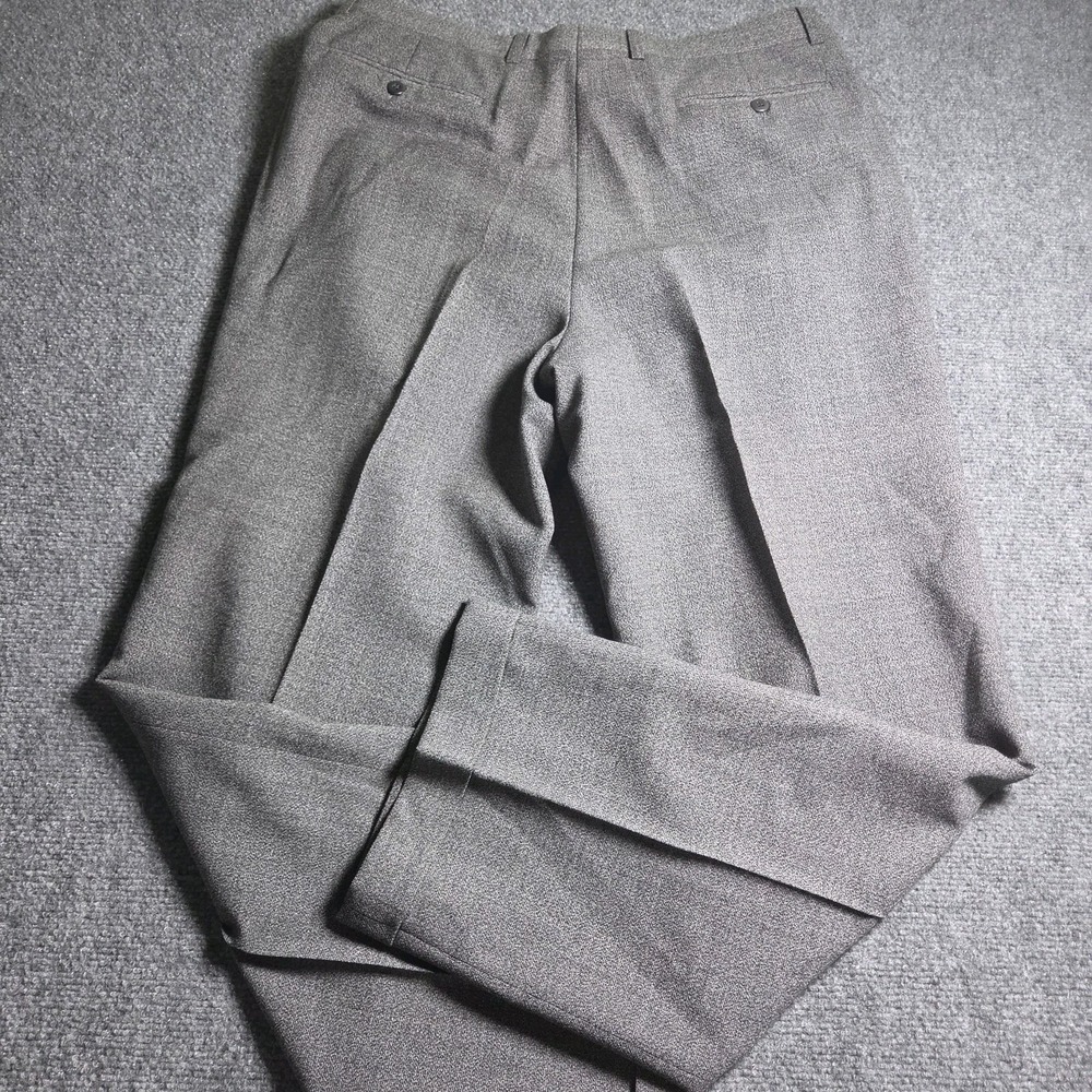 Zanella Wool Dress Pants Mens 36 Gray Bennett Pleated Cuffed Made Italy - Picture 8 of 9